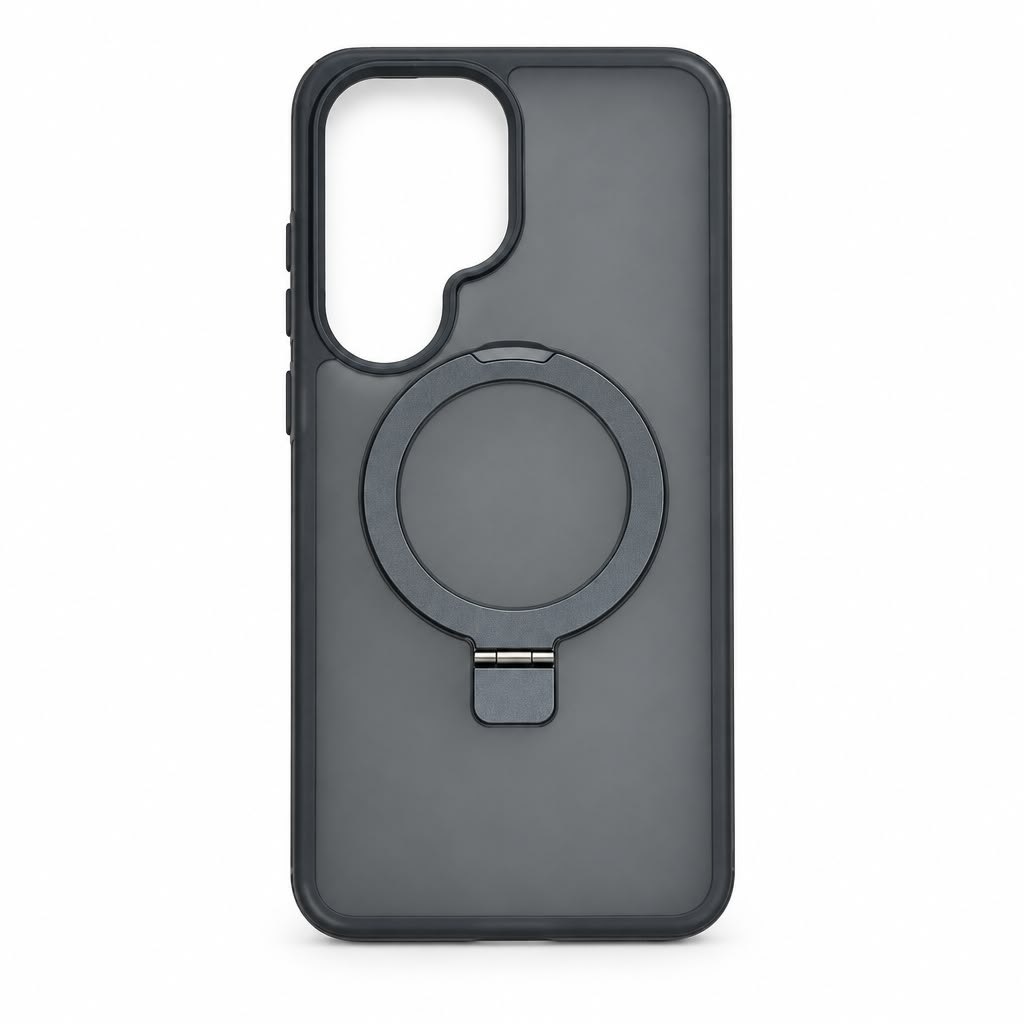 Forro con anillo soporte para Samsung S25 Ultra · Serie Pro · Modelo 6, Samsung S25 Ultra · Negro