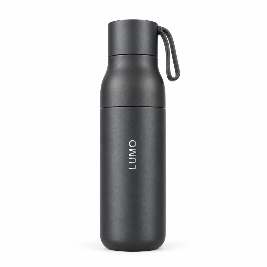 Botella inteligente con desinfección UV y medidor de temperatura · Modelo 1, Negro